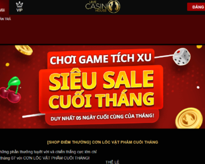 Khuyến mãi siêu khủng đến từ nhà cái Live casino house