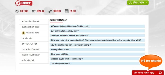 Dịch vụ CSKH tư vấn miễn phí tại Mibet