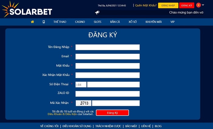 Link đăng ký tham gia solarbet