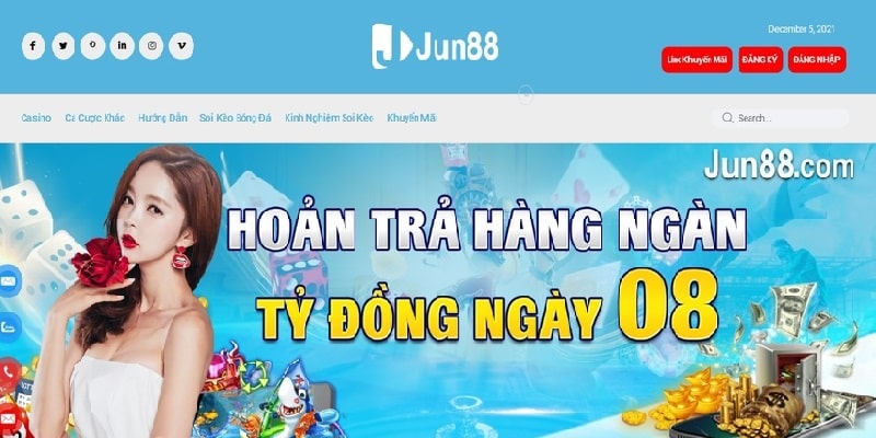 Giao diện sinh động và bắt mắt tại cổng game JUN88 