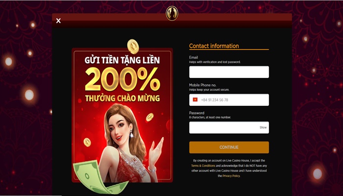 đăng ký live casino house tặng 100k