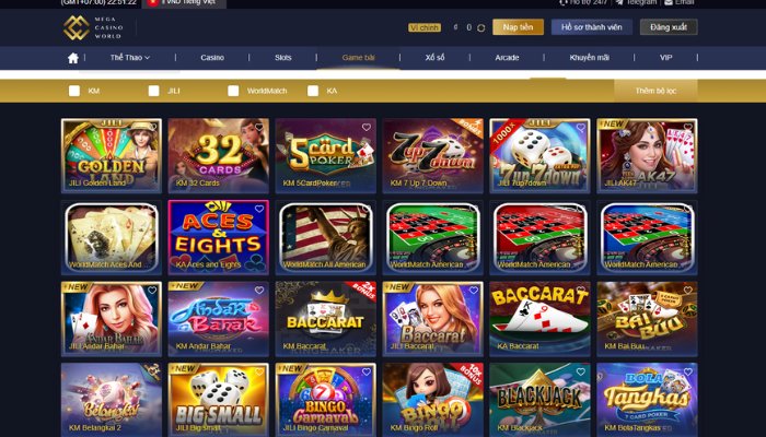 Mục game bài MCW Casino